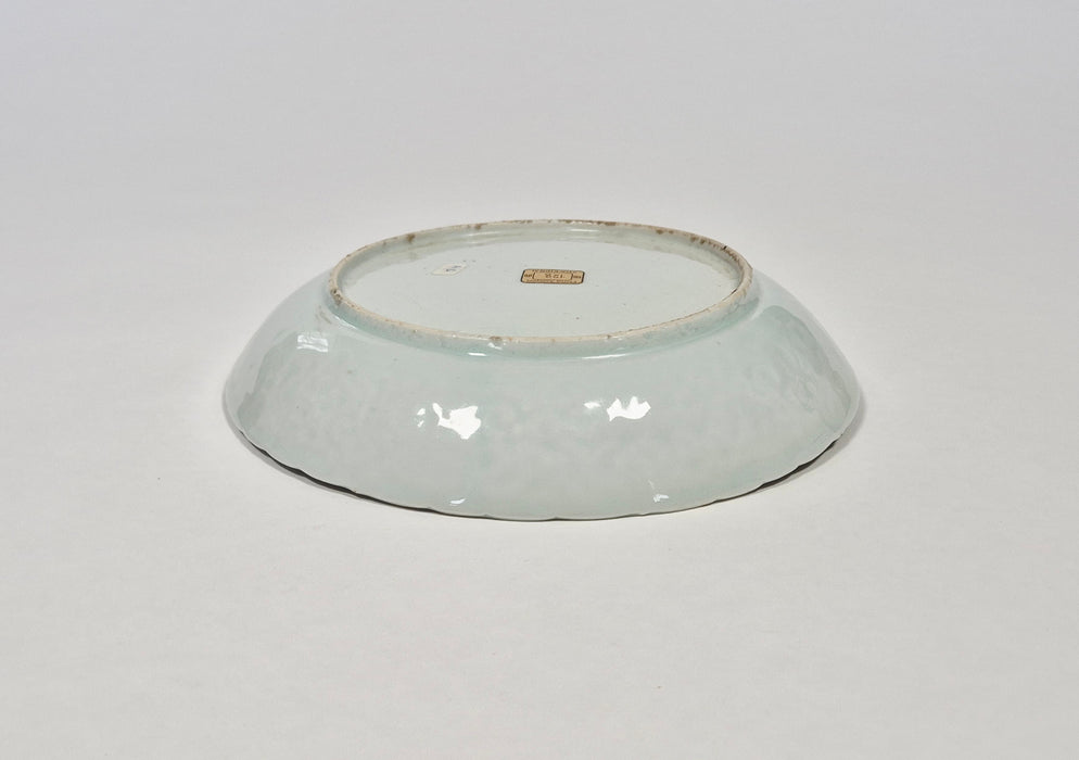 blue white moulded ming dish wanli