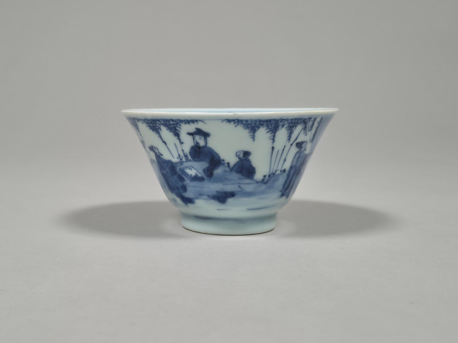 A blue and white conical cup – Transitional Period