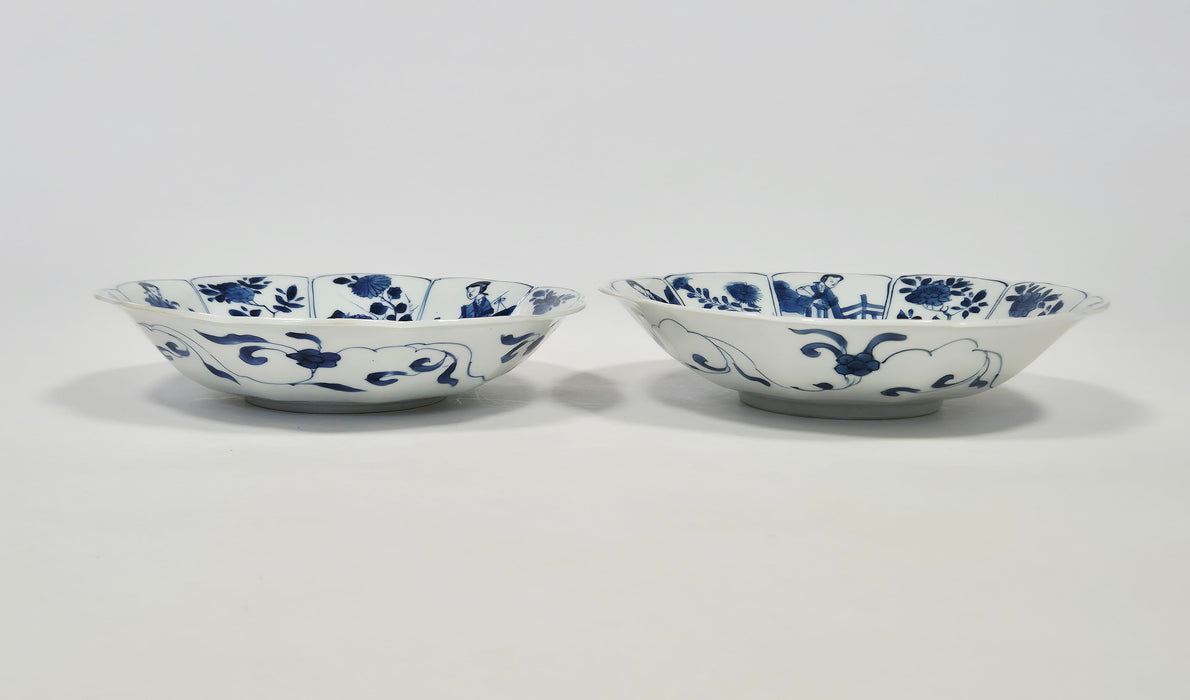 blue white long eliza dish kangxi