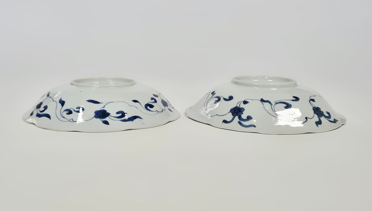 blue white long eliza dish kangxi