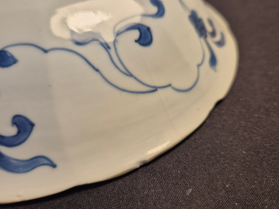 blue white long eliza dish kangxi