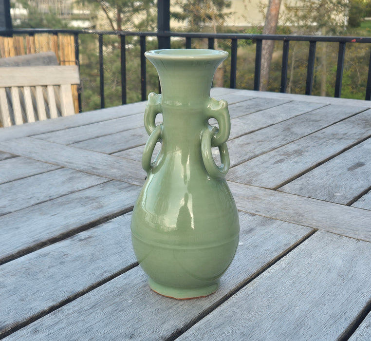 A fine Longquan celadon ring-handled vase – Yuan/Ming dynasty