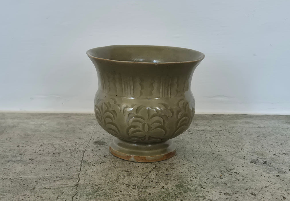 A carved Yaozhou celadon zhadou – Northern Song Dynasty - SOLD