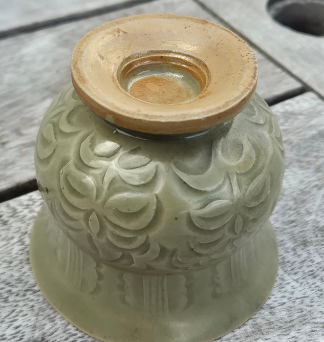 A carved Yaozhou celadon zhadou – Northern Song Dynasty - SOLD